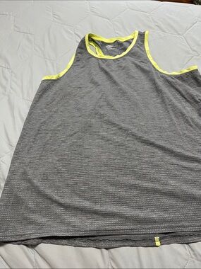 Athletic Works Gray Tank Top with Yellow Trim